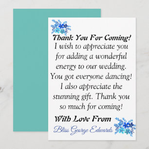 Skaymarts Stunning Thank You For Coming Card