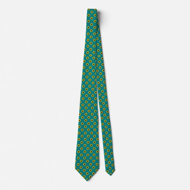 Skaymarts Teal Green Color Sunflower Neck Tie (Front)