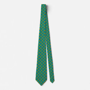 Skaymarts Teal Green Colour Sunflower Neck Tie