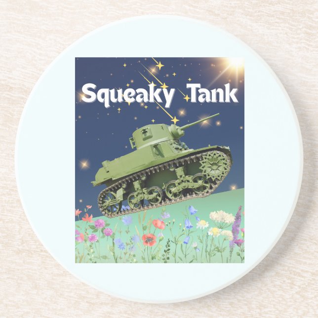 Skeaky Tank Coaster (Front)