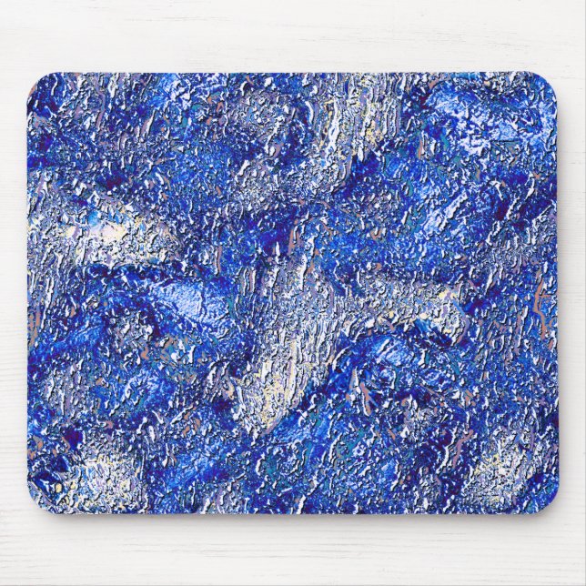 Skeened to very rough grey stains on blue texture  mouse mat (Front)