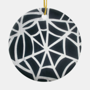 Skeezer White and Black Stripes Black and White St Ceramic Tree Decoration