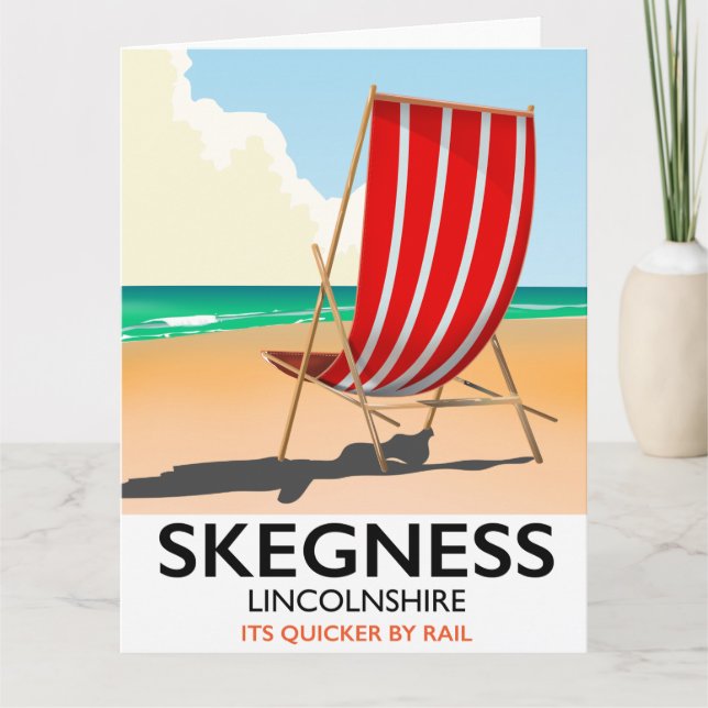 Skegness Lincolnshire beach poster Card (Front)