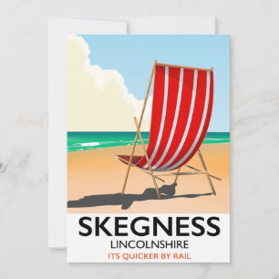 Skegness Lincolnshire beach poster Invitation