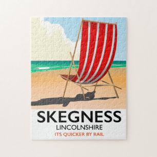 Skegness Lincolnshire beach poster Jigsaw Puzzle