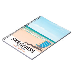 skegness vintage train travel poster. notebook