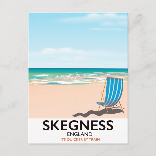 skegness vintage train travel poster. postcard (Front)