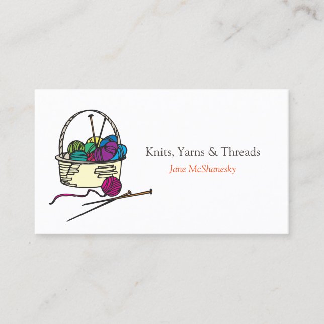 Skein Crochet Yarn Knitting Craft Business Card (Front)