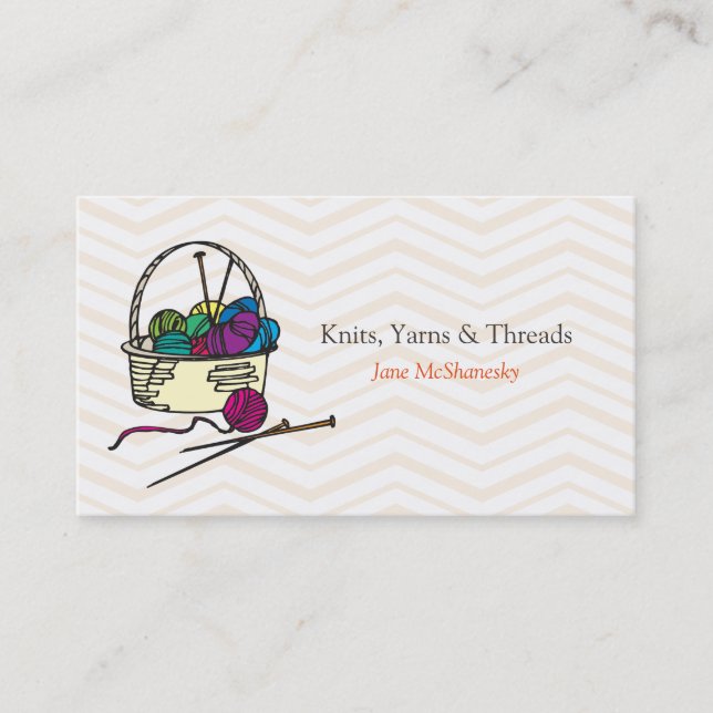 Skein Crochet Yarn Knitting Craft Business Card (Front)