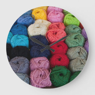 Skeins of yarn large clock