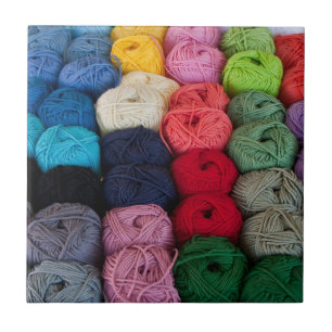 Skeins of yarn tile