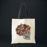 Skelegirl bag<br><div class="desc">Altered art design. Upcycled from 3 different images, each originating as post copyright book illustration. Skull, roses and butterflies all altered, coloured and put together as a collage in Cybershop. Unique, punky and girly.</div>