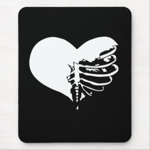 Skeleheart - White Mouse Mat