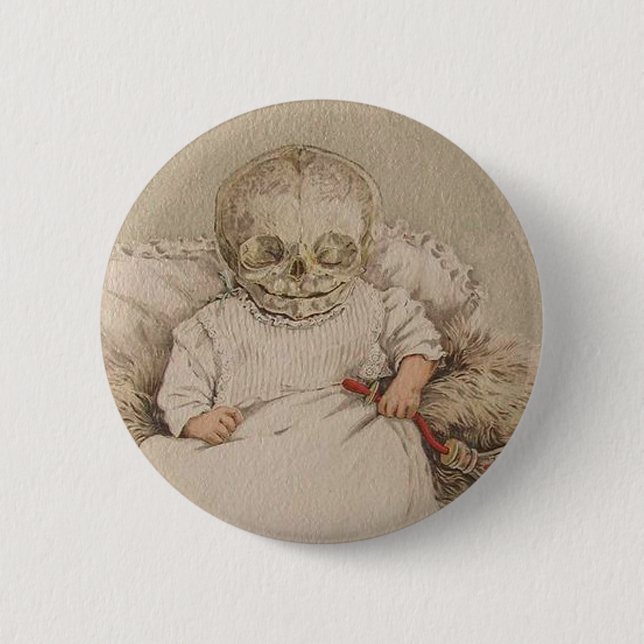 Skeletal Baby 6 Cm Round Badge (Front)