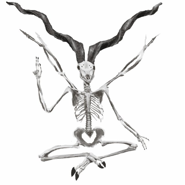 Skeletal Baphomet Photo Sculpture Magnet (Front)