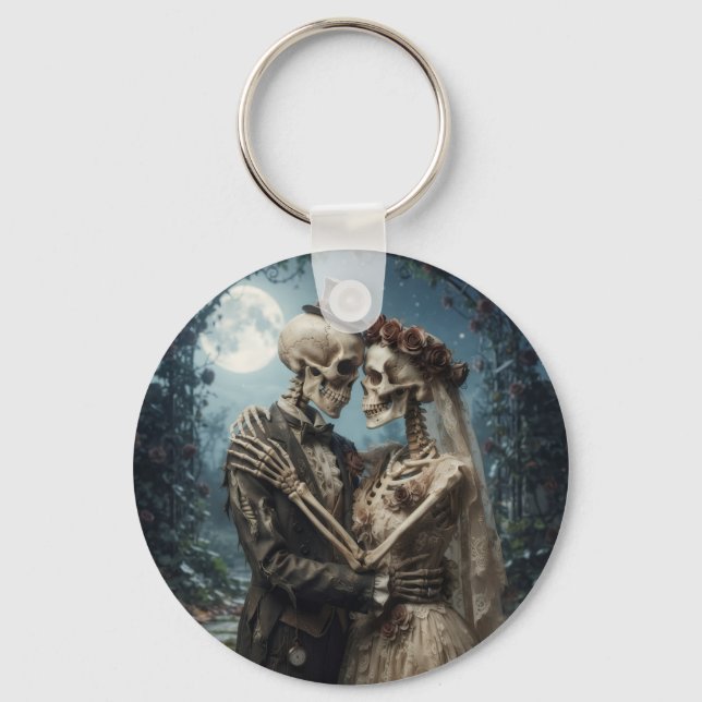 Skeletal Bride and Groom Keychain (Front)
