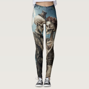 Skeletal Bride and Groom Leggings