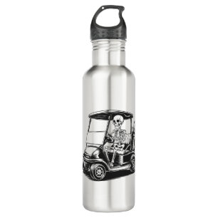 Skeletal Golfer Skull Playing Golf 710 Ml Water Bottle