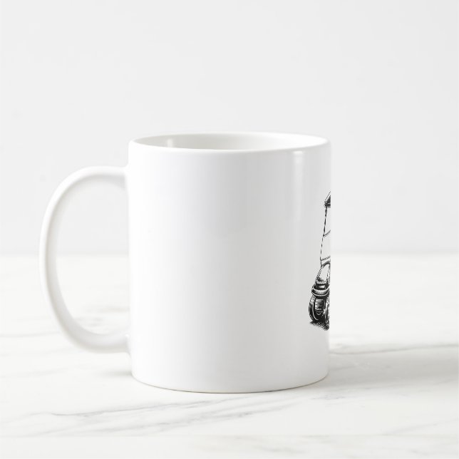 Skeletal Golfer Skull Playing Golf Coffee Mug (Left)