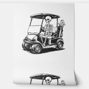Skeletal Golfer Skull Playing Golf Wallpaper