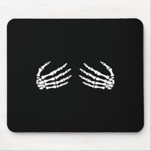 Skeletal Hands On Chest Breasts Witches Gift Mouse Mat