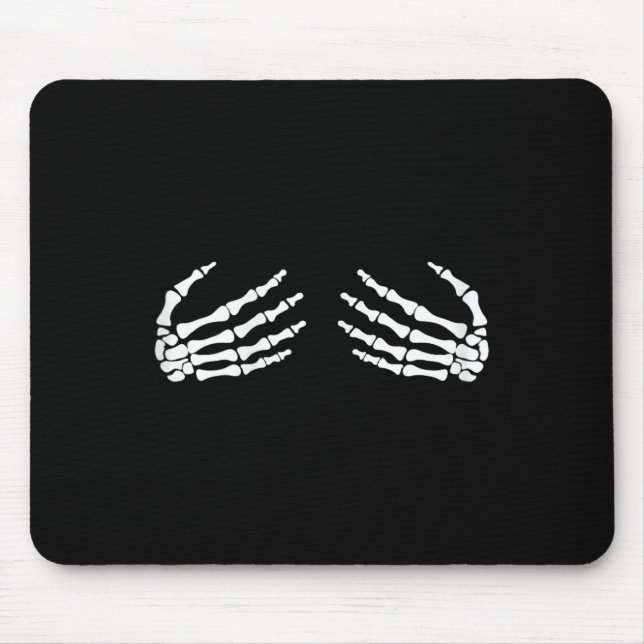 Skeletal Hands On Chest Breasts Witches Gift  Mouse Mat (Front)