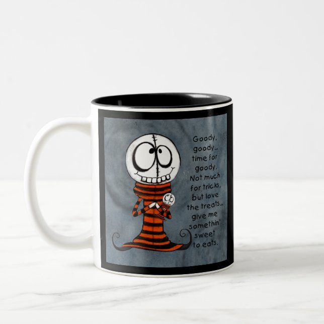 Skeletal Head-Goody Goody Two-Tone Coffee Mug (Left)