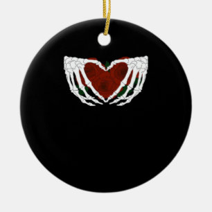 Skeletal Heart Ceramic Tree Decoration