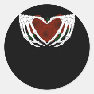 Skeletal Heart  Classic Round Sticker