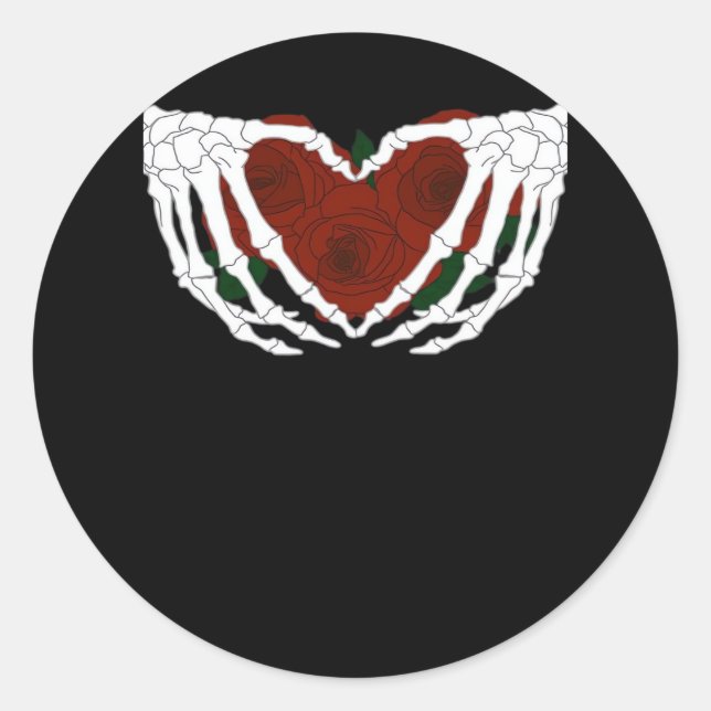 Skeletal Heart  Classic Round Sticker (Front)