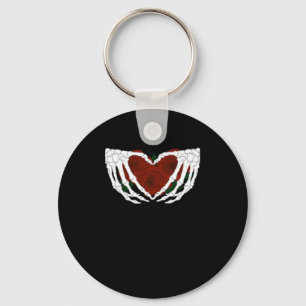 Skeletal Heart Key Ring