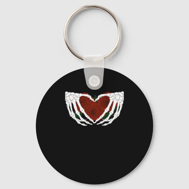 Skeletal Heart  Key Ring (Front)