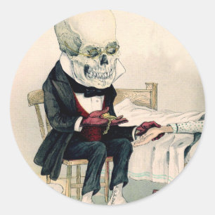 Skeletal Last Rites Classic Round Sticker