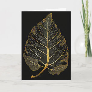 Skeletal Leaves - Gold and Black Card