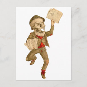 Skeletal Paperboy Postcard