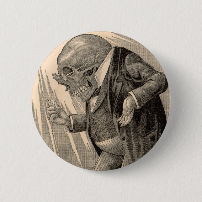 Skeletal Penny Saver 6 Cm Round Badge (Front)