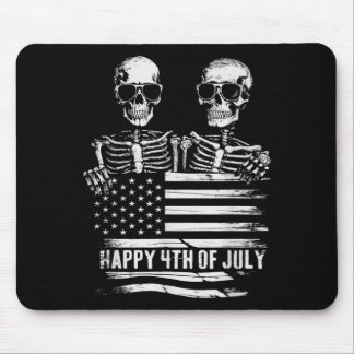 Skeletal Salute to Independence Day - Patriotic Mouse Mat