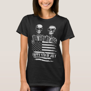 Skeletal Salute to Independence Day - Patriotic T-Shirt