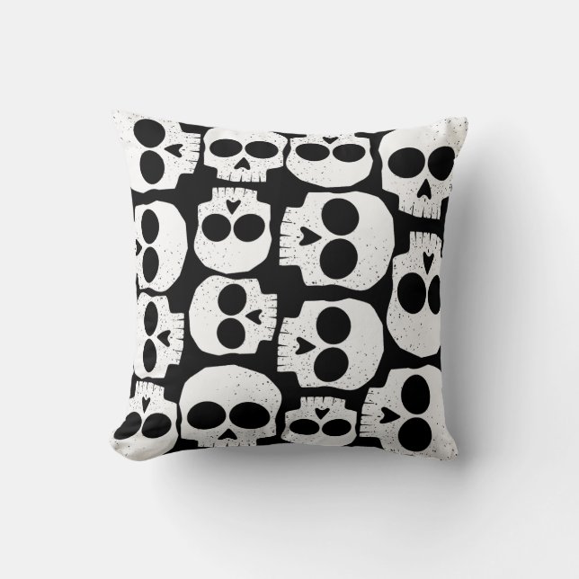 Skeletal skulls arranged randomly cushion (Front)