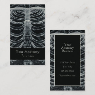 Skeletal Xray Rib Cage Vintage Black White Gothic Business Card