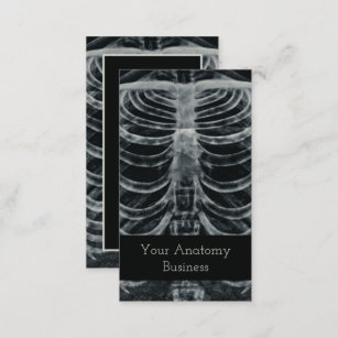 Skeletal Xray Rib Cage Vintage Black White Gothic Business Card