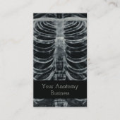 Skeletal Xray Rib Cage Vintage Black White Gothic Business Card (Front)