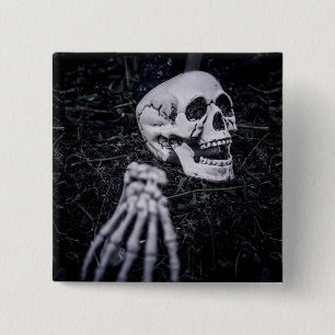 Skeleton 15 Cm Square Badge