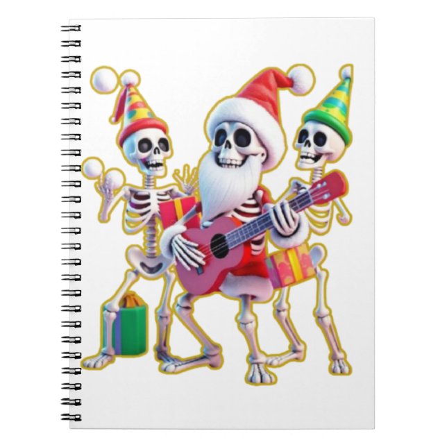 **Skeleton 3D Christm Santa Party – Funnyas Skelet Notebook (Front)