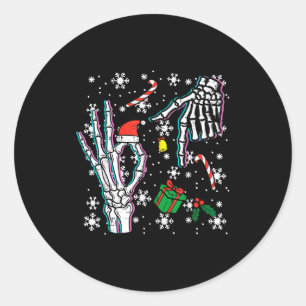 Skeleton 67 Meme Funny Christmas 6 7 Boys Youth Te Classic Round Sticker