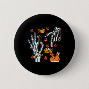 Skeleton 67 Meme Funny Thanksgiving 6 7 Boys Youth Cm Round Badge