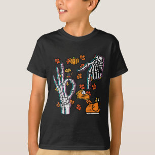 Skeleton 67 Meme Funny Thanksgiving 6 7 Boys Youth T-Shirt