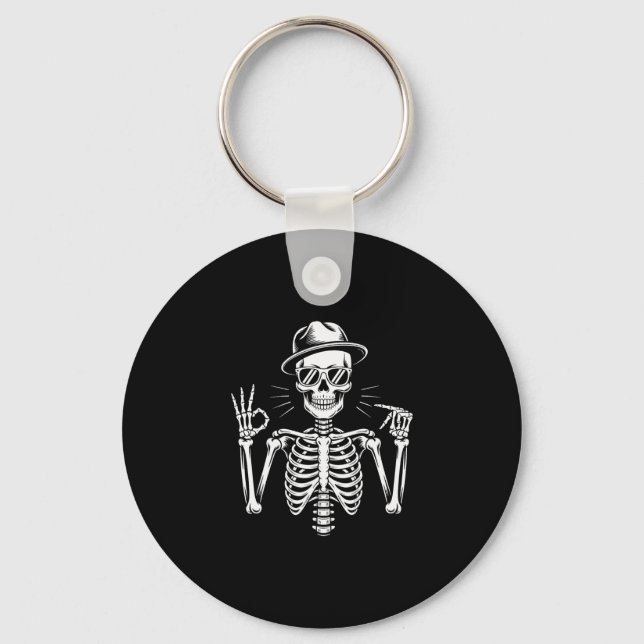 Skeleton 67 Sign Language Alpha Slang Gen 67th Num Key Ring (Front)