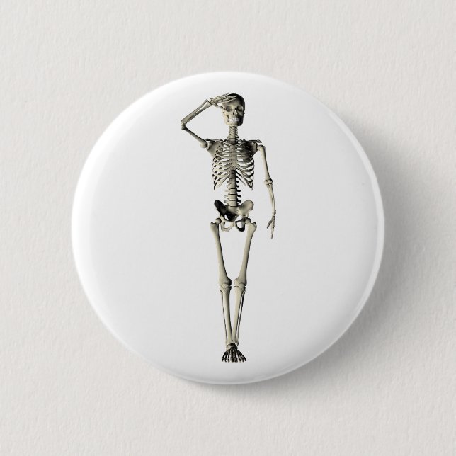 skeleton 6 cm round badge (Front)