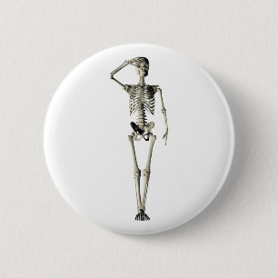 skeleton 6 cm round badge